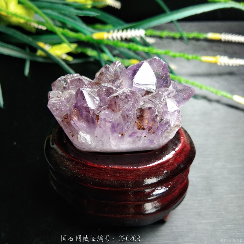 天然紫钛晶晶簇小摆件