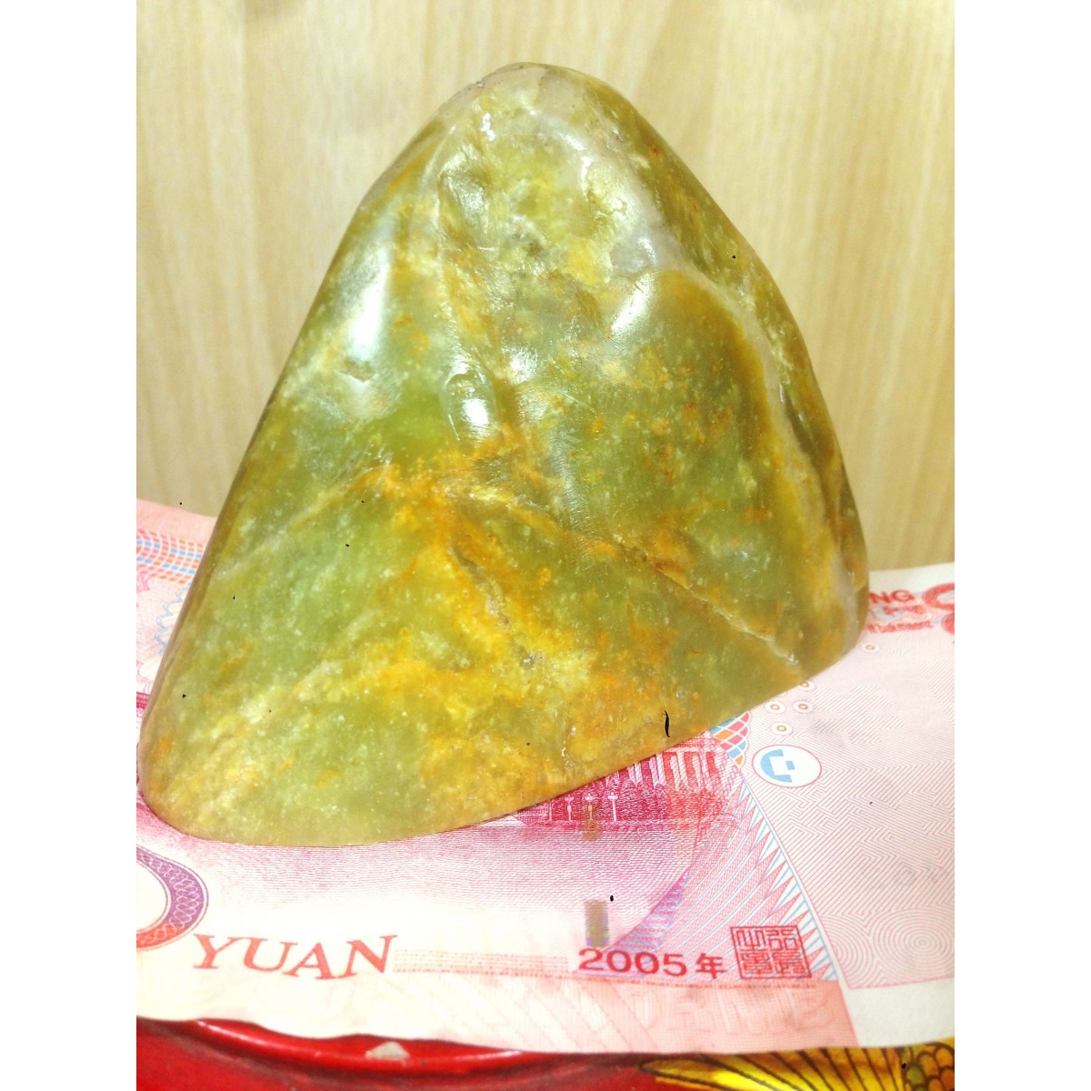 【新品种石】一江春水,知足常乐随形艾叶绿印章