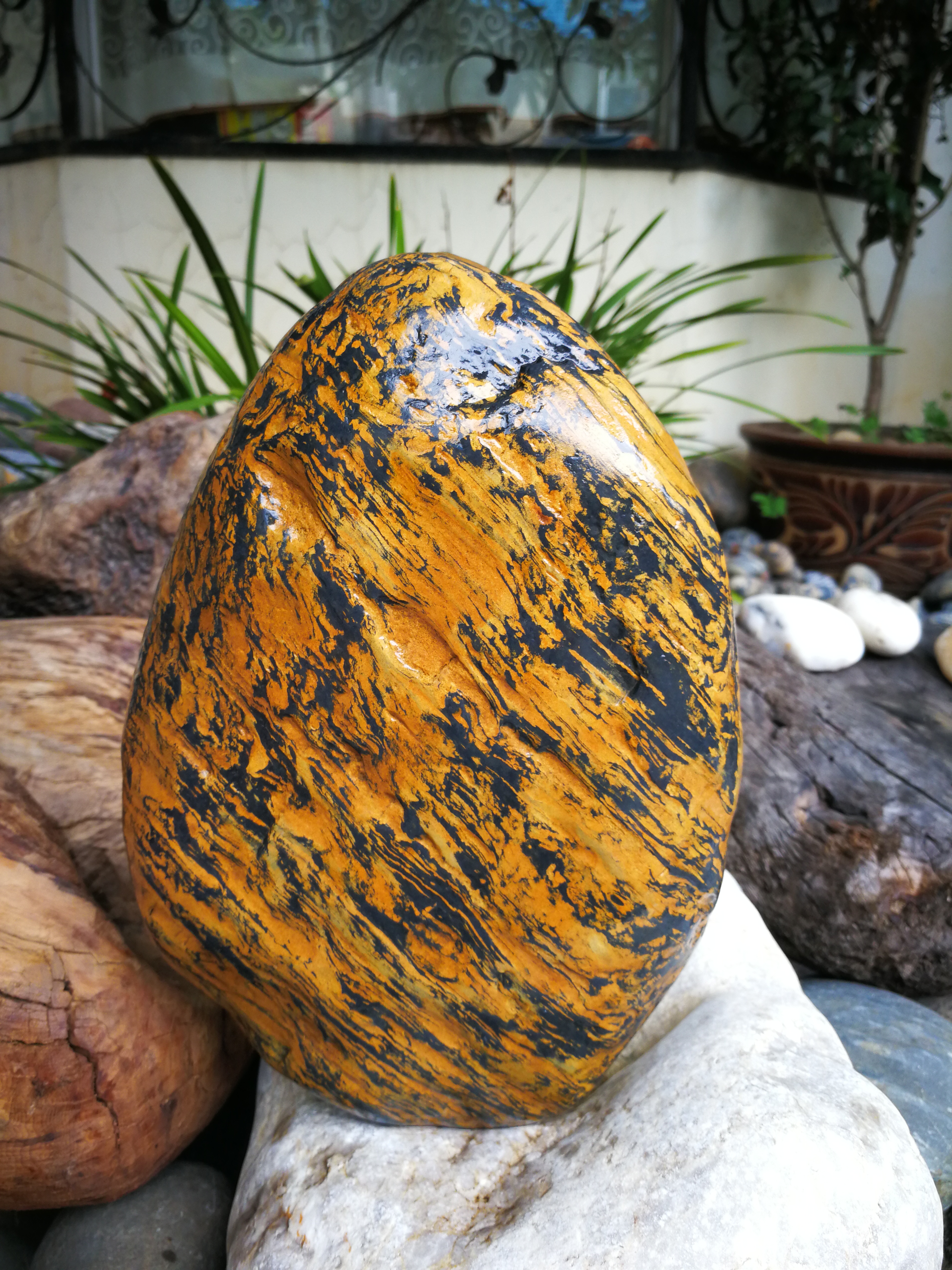 奇石搬运工  怒江金水墨摆件 藏品名称:怒江金水墨摆件 石种:怒江石